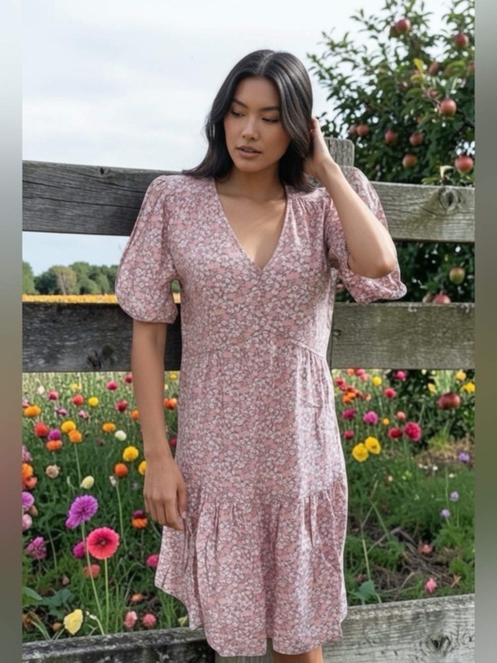 🫶🏻 Cottagecore GAP Floral Pastel Tiered Dress